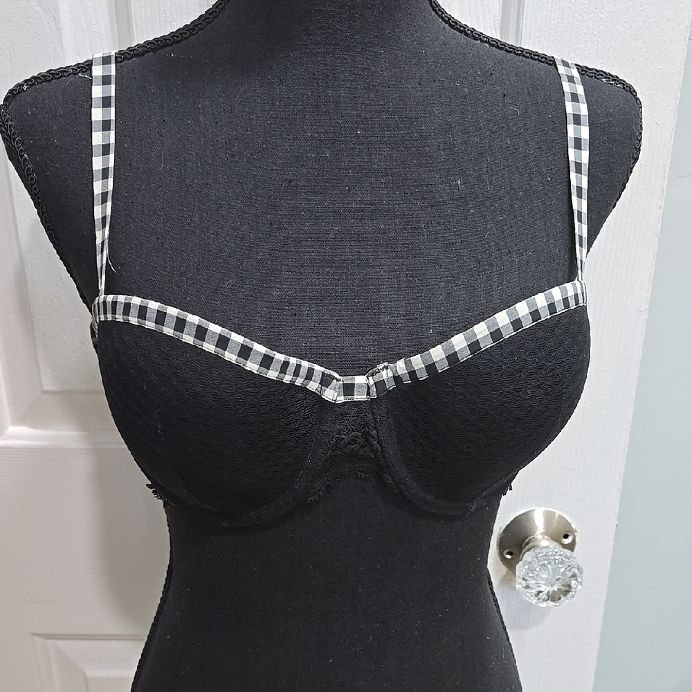 Checkered Black and White Bra